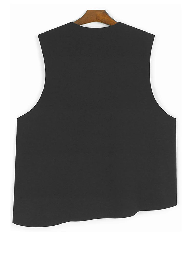 Black Vest Perspective Half-body Skirt Two Pieces Suit New V-Neck Sleeveless Women Fashion Tide Spring Autumn 2025 1DJ1102