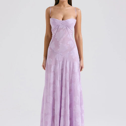 Load image into Gallery viewer, Elegant Print Backless Maxi Dress For Women Fashion New Spaghetti Strap Sleeveless Loose A-line Club Party Long Dress
