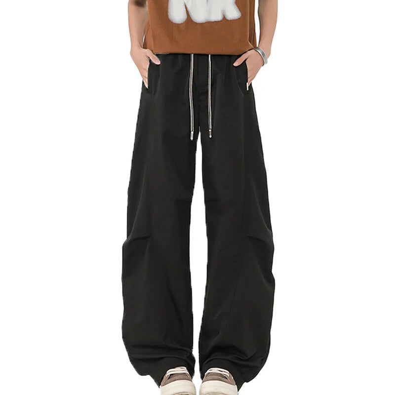 Summer Men's Casual Pants Splicing Solid Color Curved Knife Clothing Male American Floor Length Design Trousers 9W1391