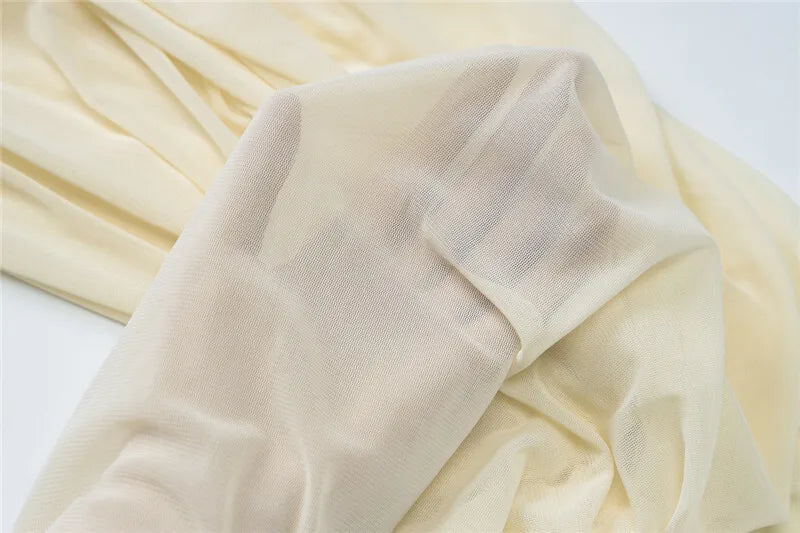 Mesh Hollow Out Backless Sexy Maxi Dress For Women Fashion One Sleeveless See Through Ruched Bodycon Club Long Dress