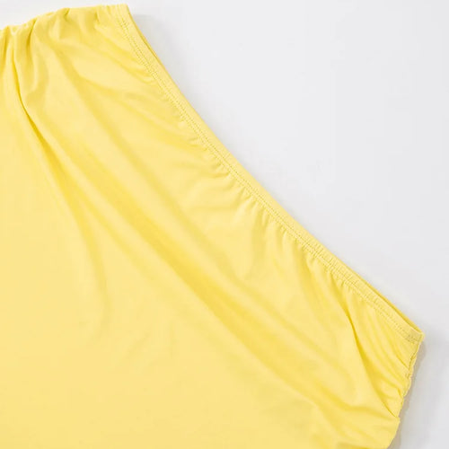 Load image into Gallery viewer, Yellow Sexy Skirt Two Piece Sets Women Halter Lace-up Crop Tops And Maxi Skirt Female Elegant Club 2 Piece Sets Dress
