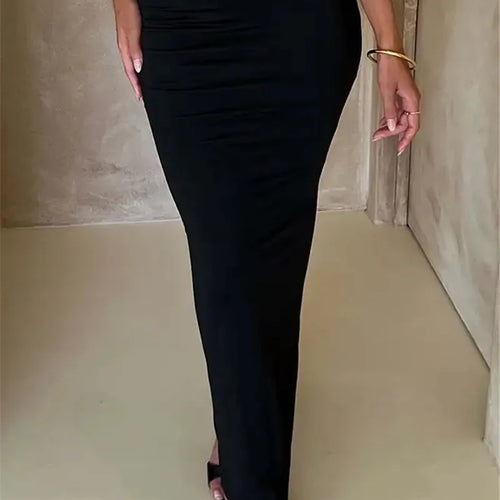 Load image into Gallery viewer, Thickened Fabric Sexy Maxi Skirt Women 2023 Autumn Winter New Solid High Waist Skinny Club Party Long Skirt Elegant
