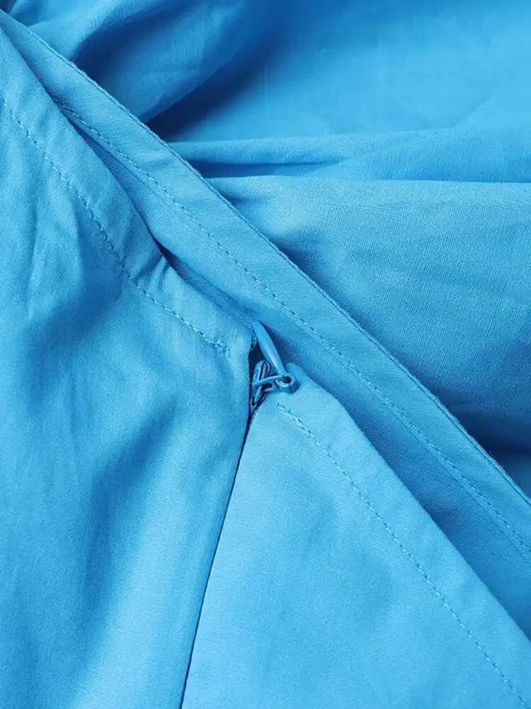 Women Blue Three-dimensional Flower Elegant Blouse New Skew Collar Long Sleeve Shirt Fashion Spring Autumn 2025 YX0390