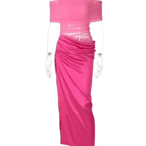 Load image into Gallery viewer, Off-shoulder Strapless Backless Sexy Maxi Dress For Women Gown Fashion Elegant Sleeveless Ruched Club Long Dress
