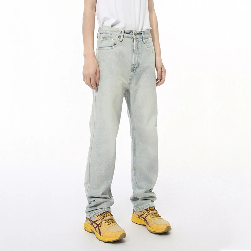 Spring New Male Jeans Men's Pencil Pants Slim Denim Straight Casual Bottom Solid Color Simple Trousers Fashion Tide 9C7611