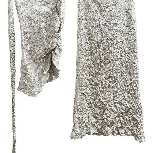 Load image into Gallery viewer, Pleated Textured Backless Tank Top Half-body Skirt Two Pieces Suit New Women Fashion Tide Spring Summer 2025 1DH4717
