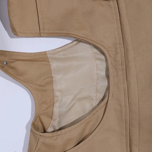 Load image into Gallery viewer, Women Cut-out Big Size Camel Long Trench New Lapel Long Sleeve Loose Fit Windbreaker Fashion Spring Autumn 2025 1DH058004
