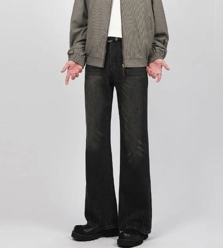 Spring Men's Wear Denim Pants Solid Color Make Old Design Male Jeans Boot Cut Trousers New Chic Men Clothing 9W1287