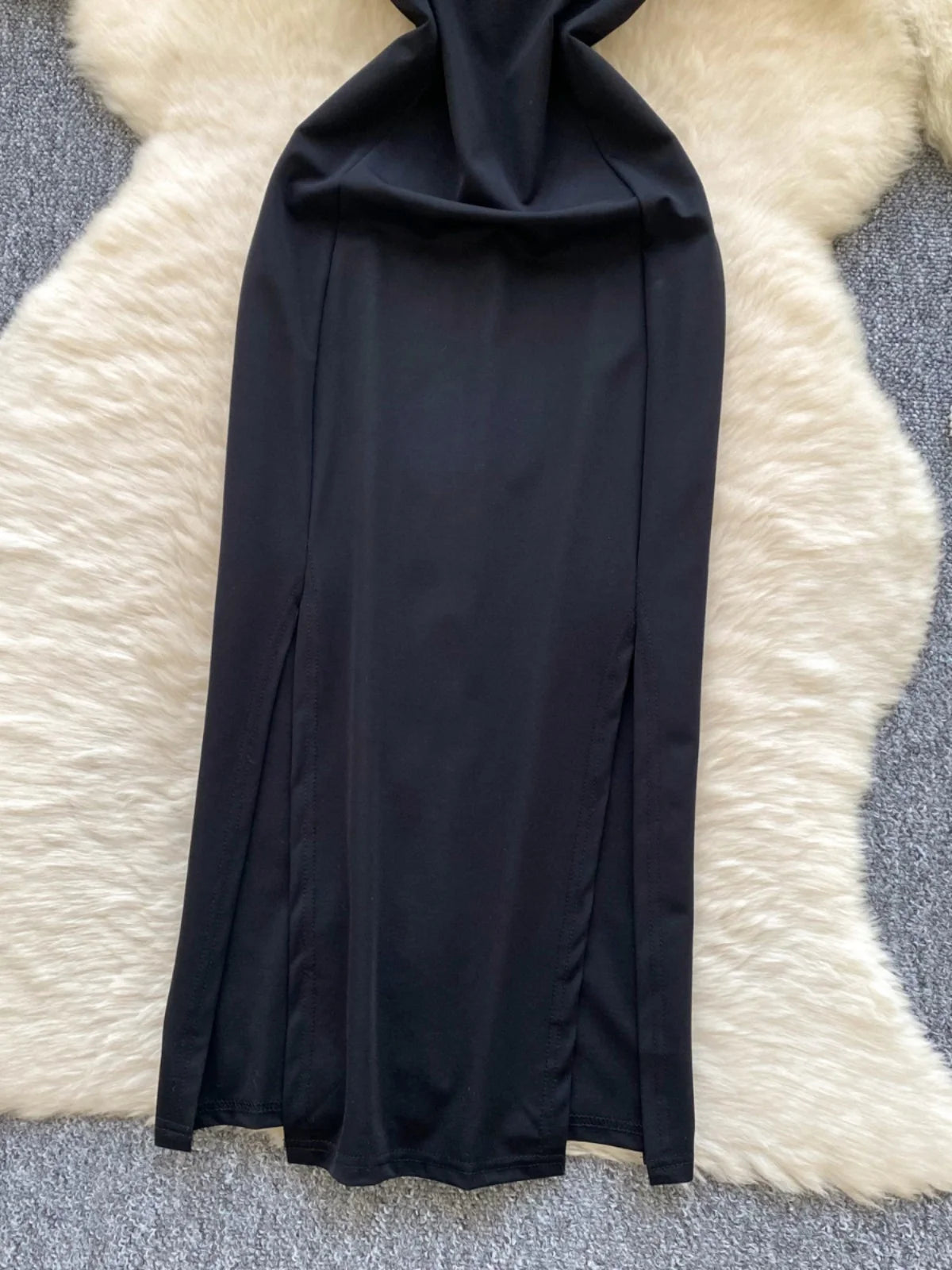 French Retro 2025 Summer New Black Patchwork Mesh Elegant Short Sleeves Dress Women Chinese Style Slim Evening Party Split Dress