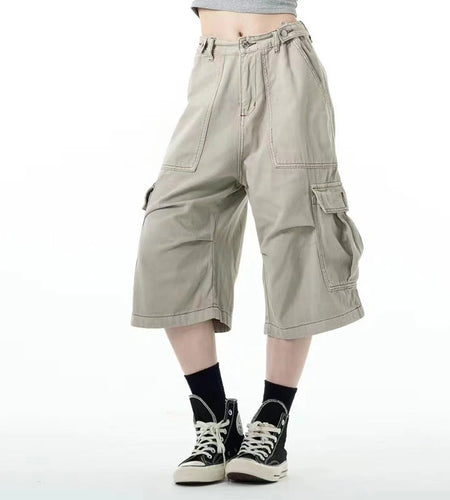 Men's Causal Cargo Pants New American Style Threedimensional Pocket Design Straight Leg Stylish Male Loose Bottoms 9W1859