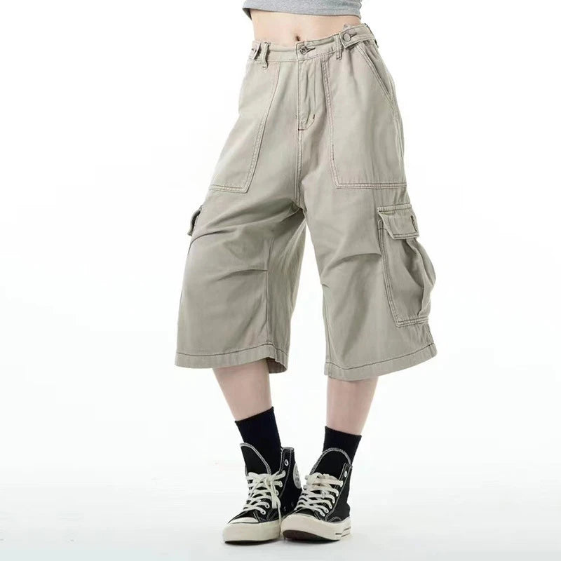 Men's Causal Cargo Pants New American Style Threedimensional Pocket Design Straight Leg Stylish Male Loose Bottoms 9W1859