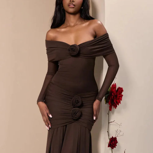 Load image into Gallery viewer, Elegant Mesh Patchwork Long Sleeve One Shoulder Bodycon Party Evening Dress Women Sexy Backless Slim New 2025 Vestido
