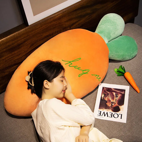 Load image into Gallery viewer, 55-110CM Large Size Cartoon Carrot Plush Toys Full Filling Plant Pillow Kawaii Radish Dolls Sleeping Bed Cushion for Girls Baby
