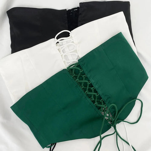 Load image into Gallery viewer, Green Spaghetti Strap Mini Dress Sexy Satin A Line Party Dress with Detachable Corset Women Clothing
