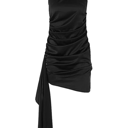 Load image into Gallery viewer, Elegant Sleeveless Satin 2024 Summer Dress Women New One Shoulder Slim Sexy Ribbon Wrapped Hip Party Club Evening Dress
