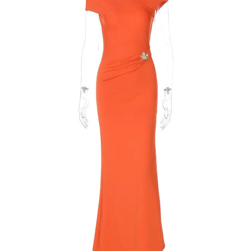 Load image into Gallery viewer, Hollow Out Backless Sexy Maxi Dress For Women Fashion Metal Buckle Solid Short Sleeve High Waist Slim Fit Long Dress
