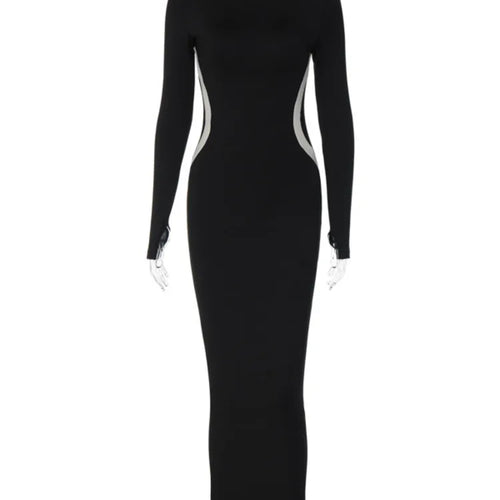 Load image into Gallery viewer, Autumn New Fashion Elastic Long Sleeve Finger Sleeve Dress Women Bodycon Midi Female Club Vestidos Party Streetwear
