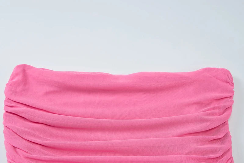 Off-shoulder Strapless Backless Sexy Maxi Dress For Women Gown Fashion Elegant Sleeveless Ruched Club Long Dress