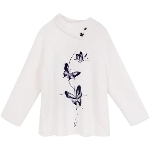Load image into Gallery viewer, Oversized Harajuku Butterfly Jacquard Sweaters Streetwear Vintage Punk White Jumpers Women Y2k Aesthetic Casual Grunge Pullovers
