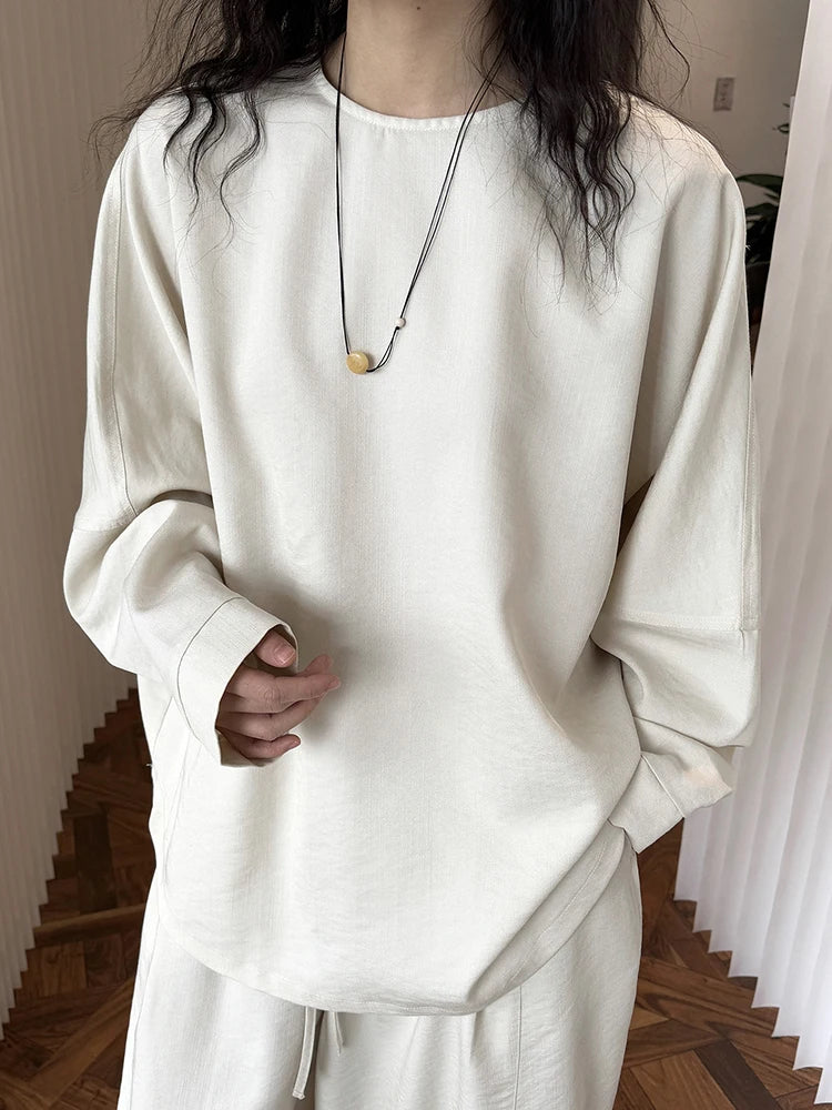 Women Blue Denim Elegant Big Size Casual Blouse New Round Neck Long Sleeve Shirt Fashion Tide Spring Autumn 2025 1DJ0162