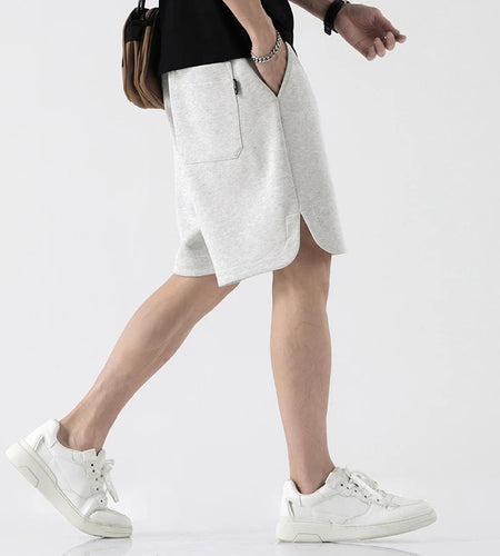 Men's Five Quarter Shorts Elastic Waist Summer New Casual Fashion Male Loose Sweatpants Straight Leg Bottoms 9W1353