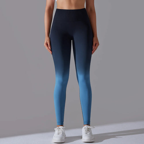 Load image into Gallery viewer, Seamless Push Up Sports Fitness Jogging Yoga Pants Women Gradient High Waist Gym Workout Scrunch Butt Running Avtive Leggings
