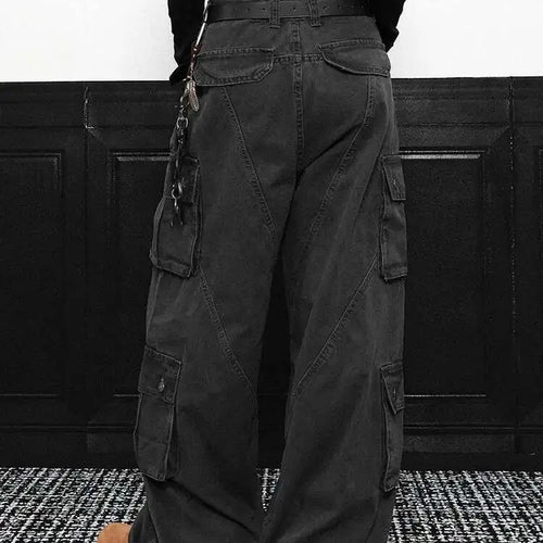 Load image into Gallery viewer, High Waist Gray Pockets Denim Long Vintage Wide Leg Jeans New Women Trousers Fashion Tide Spring Autumn 2025 1DH9390
