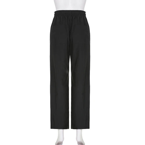 Load image into Gallery viewer, Streetwear Patchwork Low Waist Baggy Pants Sweatpants Tech Sporty Chic Casual Hip Hop Women Trousers Contrast Outfits
