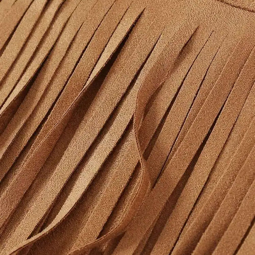 Load image into Gallery viewer, High Waist Khaki Tassels Irregular Long Elehgant Half-body Skirt Women Fashion Tide New Spring Autumn 2025 1DE8926
