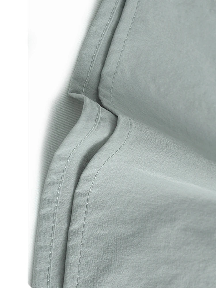 Women Gray Pleated Ruffles Big Size Elegant Midi Dress New Round Neck Short Sleeve Fashion Tide Spring Summer 2025 1DJ0927