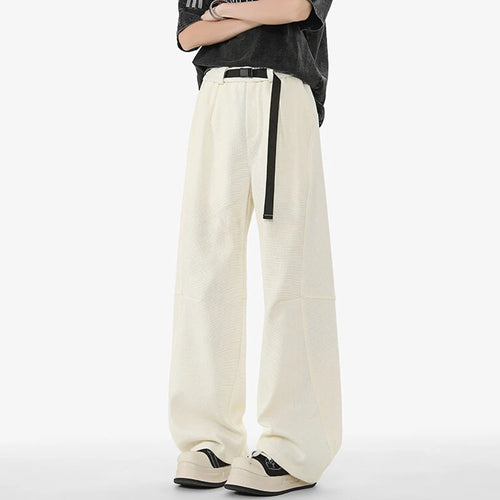 Load image into Gallery viewer, Men's Casual Pants New Summer Fashion Trend Elastic Waist Belt Splicing Full Length Male Trousers Spring 2025 9W1390
