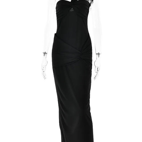 Load image into Gallery viewer, Elegant Sleeveless Single Shoulder Strap Zipper Evening Dress Women Pleated Slim Maxi Dress Female Party Club Vestidos
