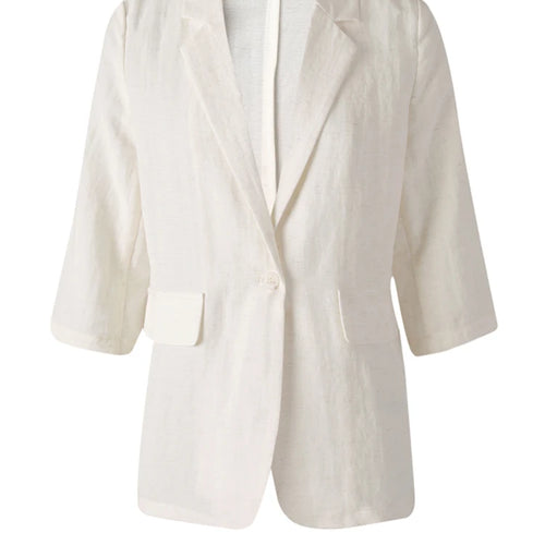 Load image into Gallery viewer, Women Black Thin Elegant Single Button Blazer New Lapel Half Sleeve Jacket Fashion Tide Spring Summer 2025 CPG3268
