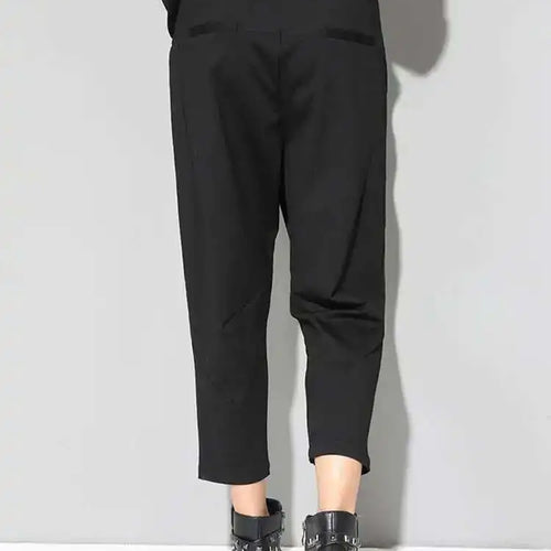 Load image into Gallery viewer, High Elastic Waist Black Asymmetric Casual Pants New Loose Fit Trousers Women Fashion Tide Spring Autumn 2025 1DF4648
