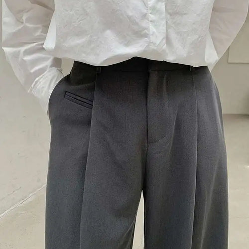 Load image into Gallery viewer, High Waist Gray Brief Pleated Long Wide Leg Elegant Pants New Trousers Women Fashion Tide Spring Autumn 2025 1DH8360

