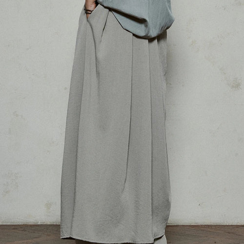 Load image into Gallery viewer, High Waist Khaki Gray Irregular Pleated Spliced Long Wide Leg Pants New Trousers Women Fashion Spring Autumn 2025 1DJ1181
