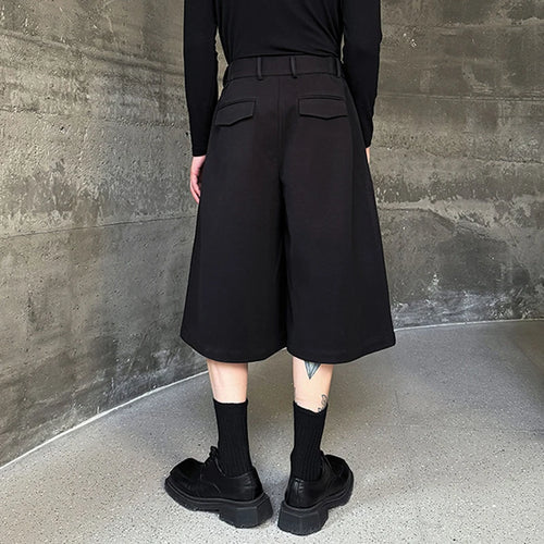 Load image into Gallery viewer, Winter Fashion Men&#39;s Woolen Shorts Casual Wide Leg Straight Leg Short Pants Niche Design Male Clothing 9C3613
