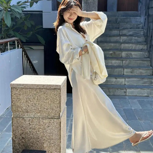 Load image into Gallery viewer, French Fashion Black Beige High Waist Long Skirt 2025 Spring Summer Women Grey Holiday Fishtail Skirt Simplicity Popular Ladies
