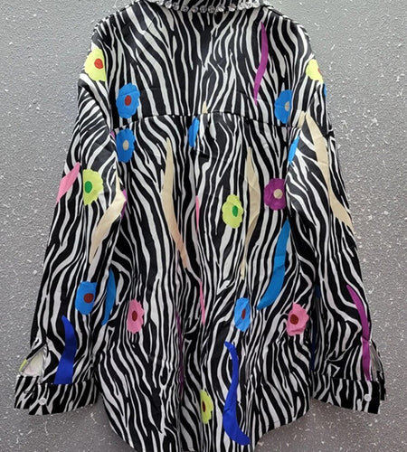 Colorblock Patchwork Sequins Casual Loose Shirts For Women Lapel Long Sleeve Spliced Single Breasted Shirt Female