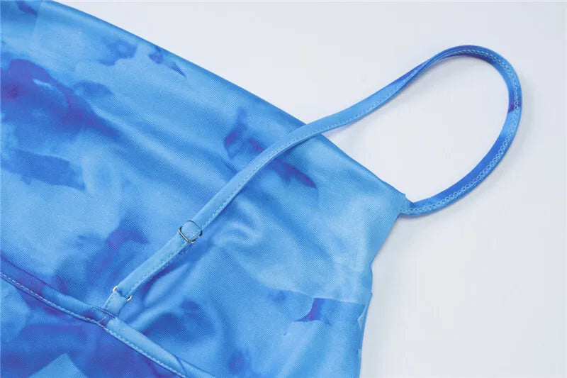 Strapless Print Sexy Two Piece Sets Women Spaghetti Strap Crop Tops And Maxi Skirt Female Elegant Printed 2 Piece Sets