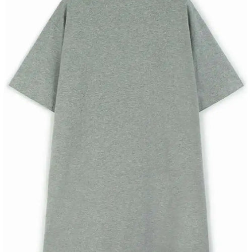 Load image into Gallery viewer, Women Gray Mesh Ruffles Big Size Mini T-shirt Dress New Round Neck Short Sleeve Fashion Tide Spring Summer 2025 1DH9812
