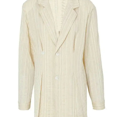 Load image into Gallery viewer, Women Black Pleated Big Size Thin Blazer New Lapel Long Sleeve Loose Fit Jacket Fashion Tide Spring Autumn 2025 1DF3148
