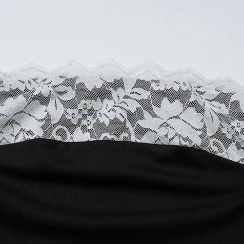 Load image into Gallery viewer, Lace Strapless Sexy Mini Dress For Women Robe Patchwork Off-shoulder Sleeveless Backless High Waist Bodycon Club Dress
