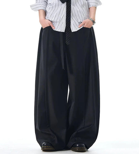 American Style New Men's Suit Pants Clean Fit Curved Knife Stylish Casual Contrast Color Waistband Male Trousers 9W1468