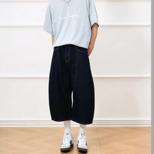 Load image into Gallery viewer, Men&#39;s Denim Shorts New  American Style Washed Curved Knife Trendy Line Design Male Solid Color Fashion Clothing 9W1909
