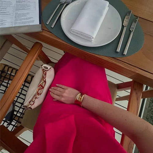 Load image into Gallery viewer, Rose Halter Off-shoulder Sexy Maxi Dress Women Rose Red Sleeveless Backless Lace-up High Waist Club Party Long Dress
