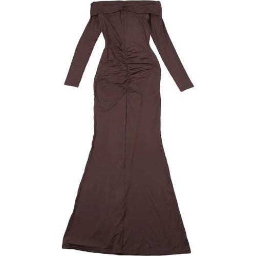 Load image into Gallery viewer, Off-shoulder Long Sleeve Sexy Maxi Dress For Women Fashion Strapless Backless Draped Bodycon Club Party Long Dress
