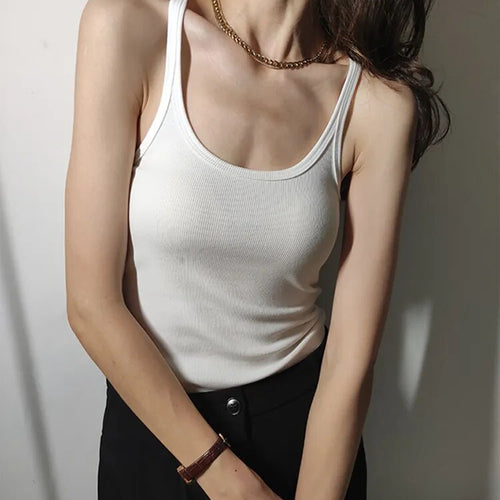 Load image into Gallery viewer, Solid Minimalist Tank Tops For Women Square Collar Sleeveless Slim Pullover Casual Vest Female Fashion Clothing

