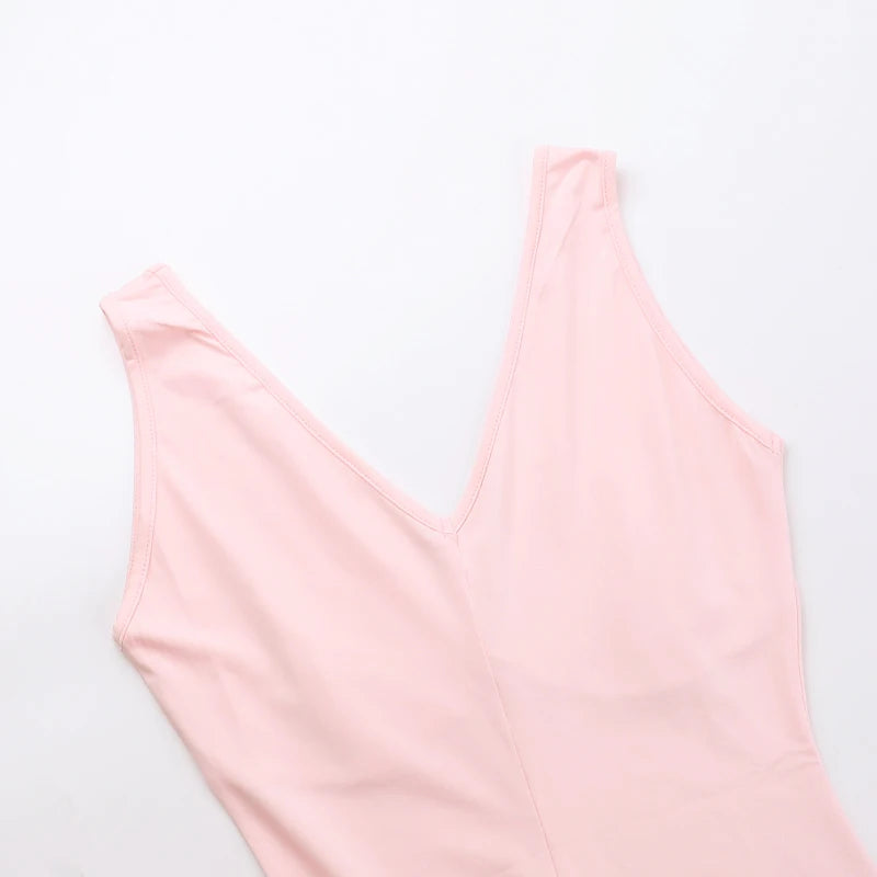 Elegant Sleeveless Ruffles Sexy Long Dress For Women Summer New Deep V Neck Backless Thigh High Split Maxi Dress