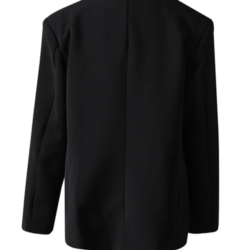 Load image into Gallery viewer, Women Black Pearl Nailed Big Size Casual Blazer New Lapel Long Sleeve Jacket Fashion Tide Spring Autumn 2025 CPG3095
